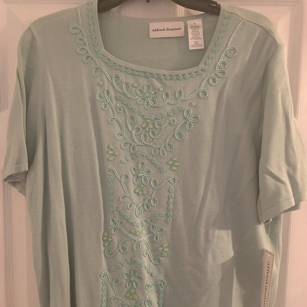 ALFRED DUNNER AQUA TOP SIZE L